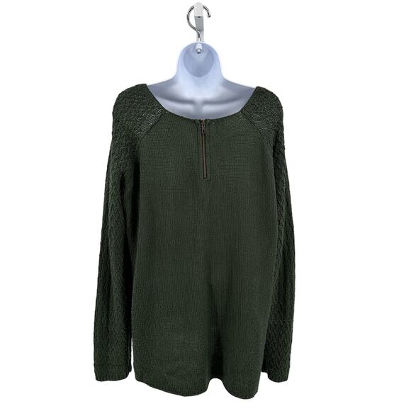 Maurices Green/Gold Fleck Sweater WMNS XL Crew Neck Patchwork Jumper Boho Waffle - Picture 1 of 6